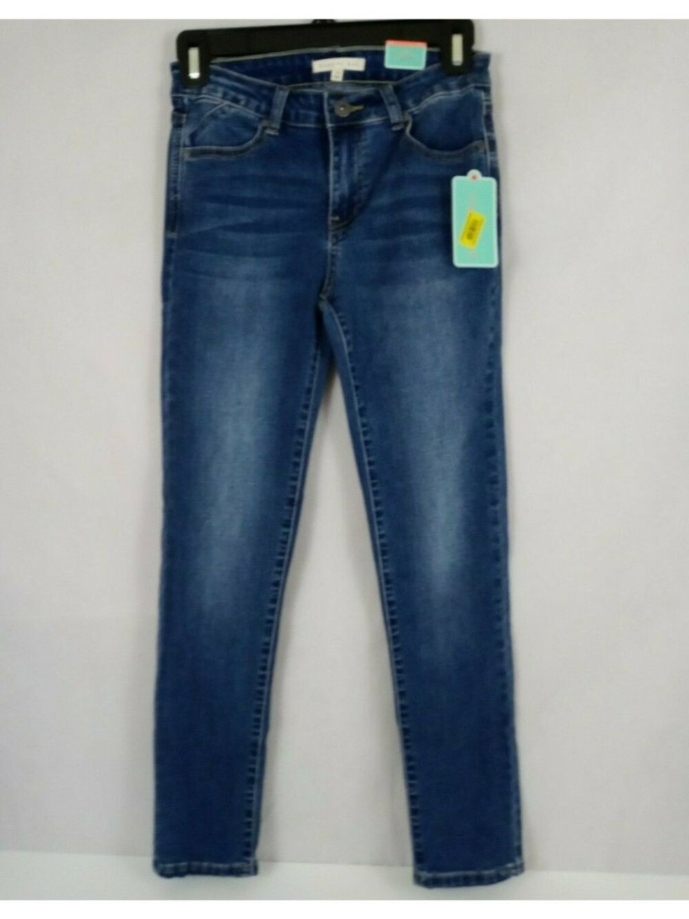 NWT Copper Key Distressed Whiskered Embroidered Low Rise Jeans Size 12